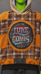 Luke Combs Oversized Patchwork Hoodie – Country Grunge | Streetwear | Unisex