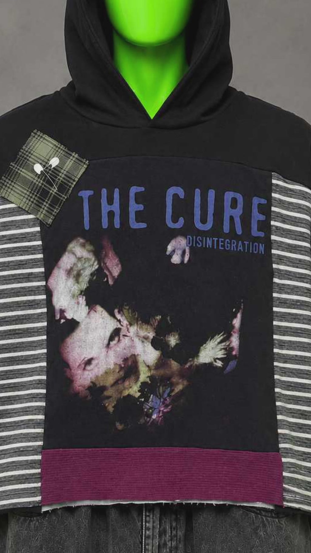 The Cure Gothic Music Handmade Custom Reworked Hoodie | XL | 1 of 1 Streetwear | Cut & Sew
