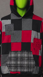 Rancid Punk Argyle Patchwork Hoodie – Grunge Aesthetic | Streetwear Fit | Unisex