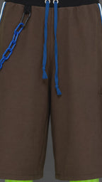 Blue Reflective Glow Stick Upcycled Jorts | Y2K Style | Rave Aesthetic XS-M