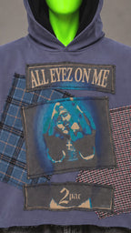 All Eyez On Me 2Pac Tupac Shakur Hip Hop Handmade Custom Reworked Hoodie | XL | 1 of 1 Streetwear | Cut & Sew