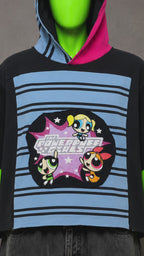 Powerpuff Girls Upcycled Hoodie – Reworked Cartoon Streetwear | One of One